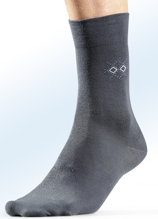 Unterwäsche - Rogo Viererpack Socken, in Größe Gr: 1 (Schuhgröße 39-42) bis Gr: 2 (Schuhgröße 43-46), in Farbe 2x GRAFIT, 2x SCHWARZ