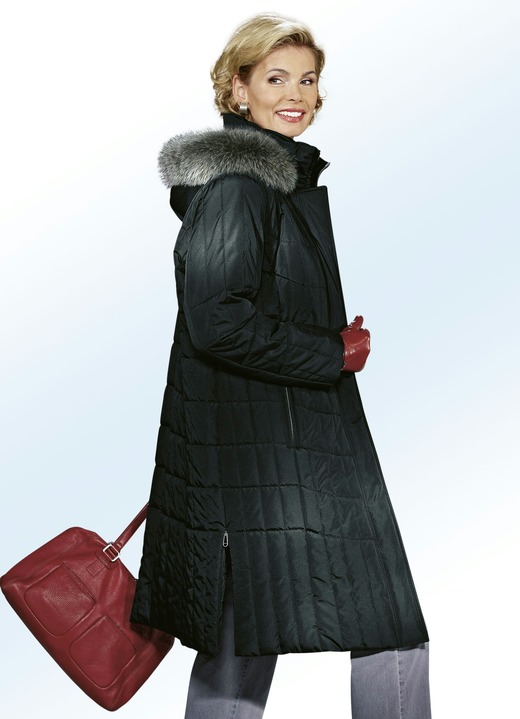 Jacken, Mäntel, Blazer - Mantel mit Reißverschluss unter der Druckerleiste, in Größe 040 bis 060, in Farbe DUNKELGRÜN Ansicht 1