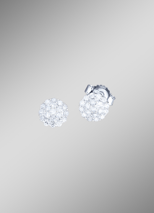 mit Diamanten - Hochwertig ausgefasste Ohrstecker mit Brillanten, in Farbe  Ansicht 1