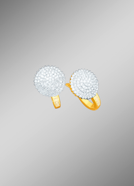 mit Diamanten - Hochwertige Diamant-Ohrringe mit 188 Diamanten, in Farbe