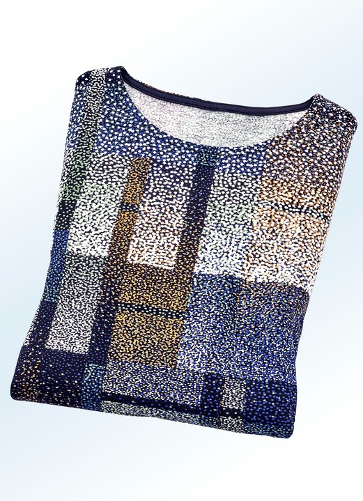 Shirts - Shirt mit farbbrillantem Inkjet-Druck in 2 Farben, in Größe 038 bis 054, in Farbe ROYALBLAU-BUNT Ansicht 1