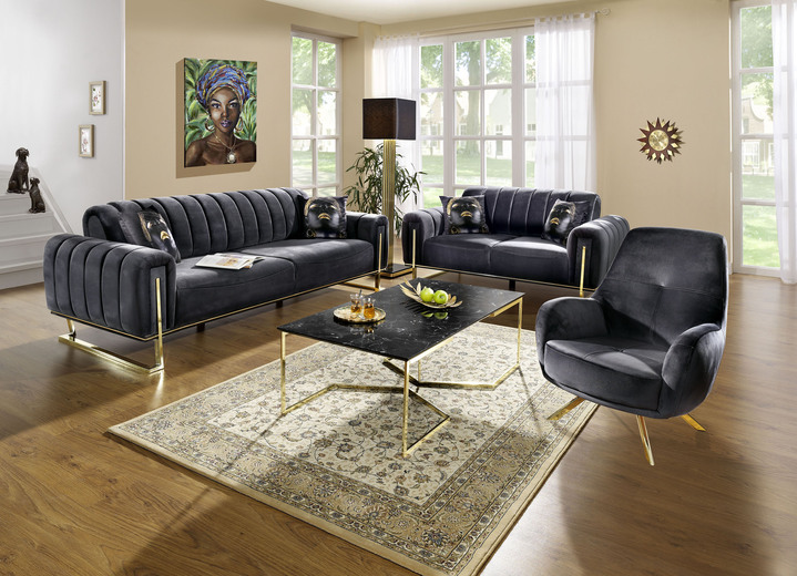 Wohnen mit Stil - Frei im Raum aufstellbare Polstermöbel mit stabilem Metallgestell, in Farbe ANTHRAZIT, in Ausführung Sessel Ansicht 1