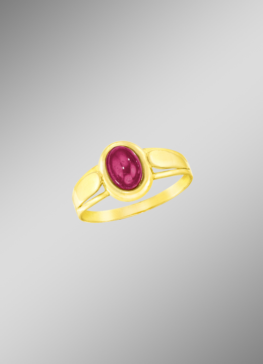 mit Edelsteinen - Stilvoller Ring mit echtem Rubin, in Größe 160 bis 220, in Farbe