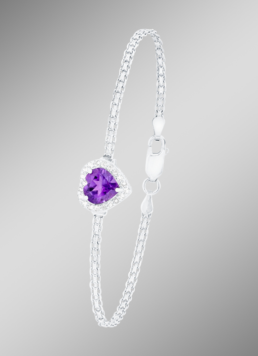 Halsketten & Armbänder - Bezauberndes Armband mit echt Amethyst und echten Weißtopasen, in Farbe  Ansicht 1