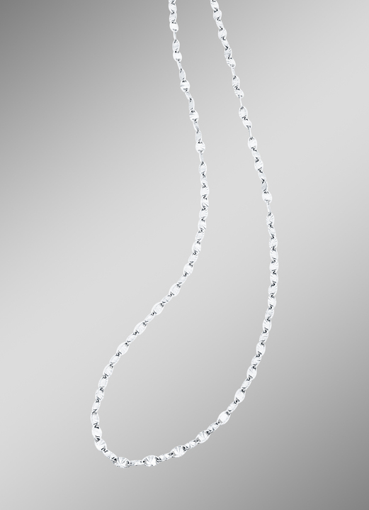 ohne Steine / mit Zirkonia - Schlichte Halskette in Weißgold, in Farbe  Ansicht 1