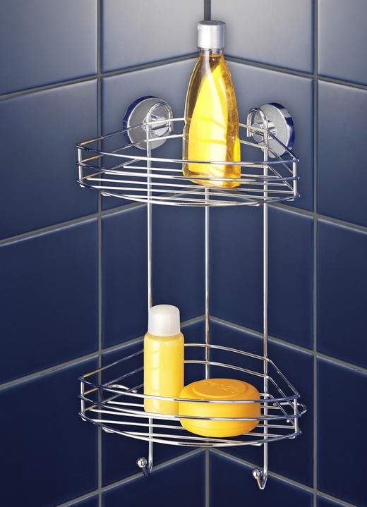 - Vacuum-Loc-System® - Die perfekte Aufbewahrungslösung für Ihr Bad, in Farbe SILBER, in Ausführung Eckregal, 2 Etagen Ansicht 1