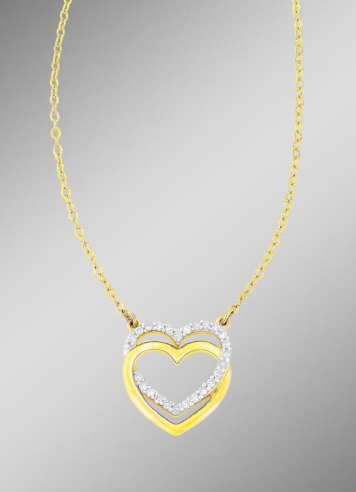 mit Diamanten - Romantische Halskette mit 25 Diamanten, in Farbe  Ansicht 1
