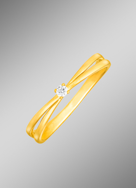 mit Diamanten - Eleganter Damenring mit Brillant, in Größe 160 bis 220, in Farbe  Ansicht 1