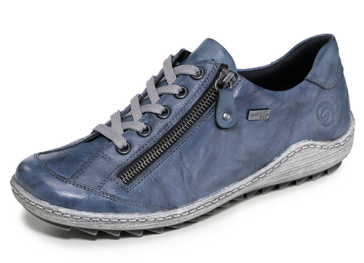Komfortschuhe - Remonte Schnür-Sneaker mit zartem Schimmer oder Knitter-Struktur, in Größe 036 bis 042, in Farbe BLAU Ansicht 1