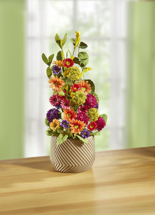 Blumen-Arrangement in Topf aus Keramik - Kunst- & Textilpflanzen | Brigitte  Hachenburg