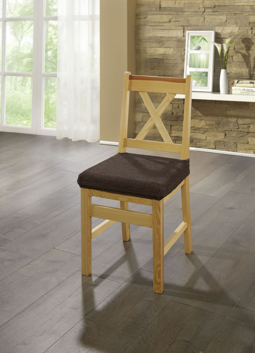 Sessel- & Sofaüberwürfe - Multi-elastische Stretchbezüge, in Größe 101 (Sesselbezug) bis 113 (Ohrensessel-Bezug), in Farbe BRAUN Ansicht 1