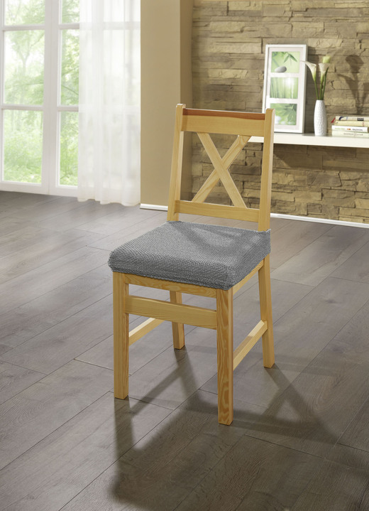 Sessel- & Sofaüberwürfe - Multi-elastische Stretchbezüge, in Größe 101 (Sesselbezug) bis 113 (Ohrensessel-Bezug), in Farbe GRAU Ansicht 1