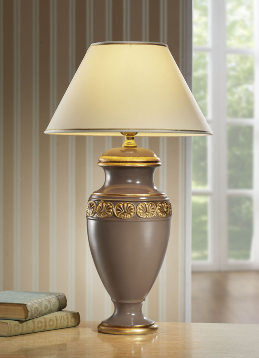 Lampen & Leuchten - Tischleuchte aus italienischer Keramik, in Farbe BRAUN-GOLD Ansicht 1