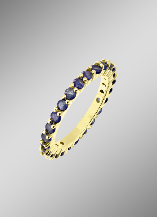 mit Edelsteinen - Edler Memoire-Ring mit Safir, in Größe 160 bis 220, in Farbe  Ansicht 1