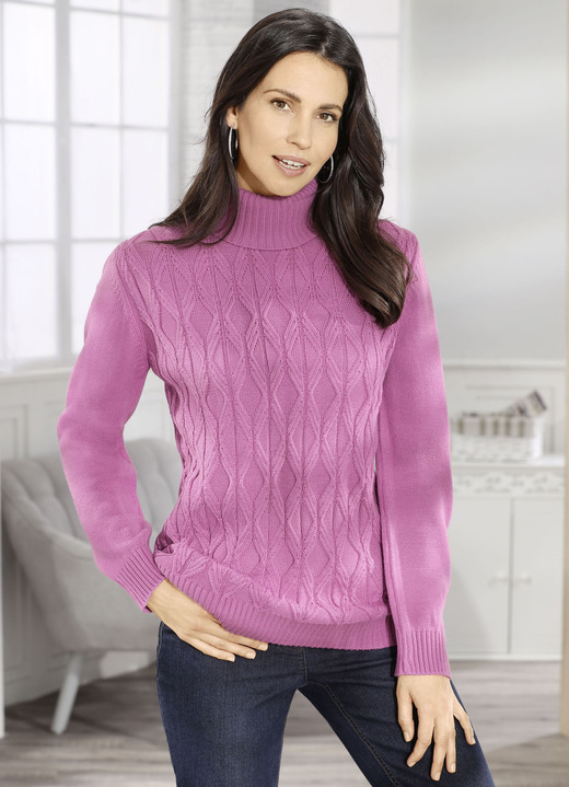 Pullover - Pullover mit Strukturdessin, in Größe L(44/46) bis XXL(52/54), in Farbe ROSENHOLZ Ansicht 1