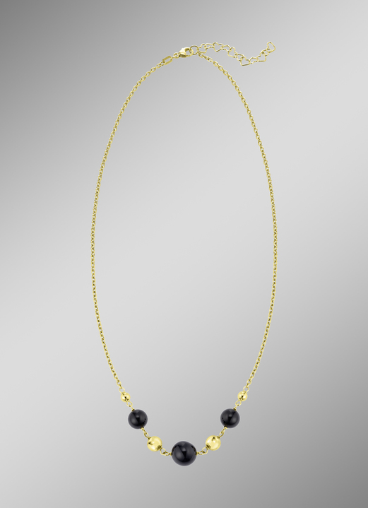 Halsketten & Armbänder - Halskette mit echt schwarzem Achat, in Farbe  Ansicht 1
