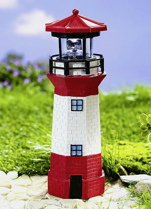 Leuchtturm mit Solar-Leuchtfeuer - Leuchtende Dekoration