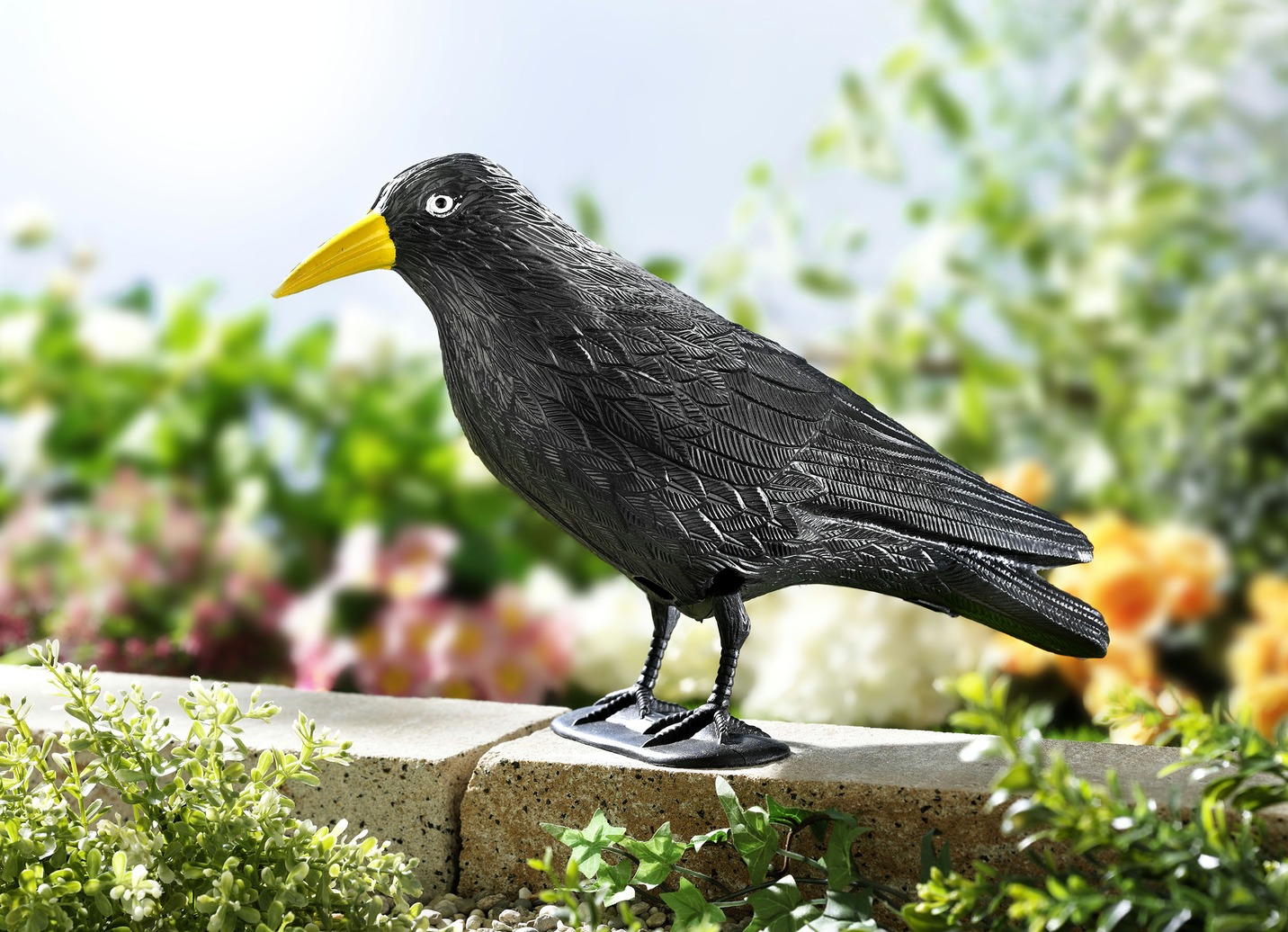 VogelschreckRabe aus Kunststoff Gartendekoration