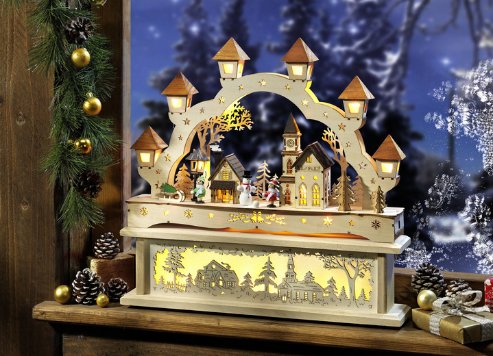 Weihnachtliche Dekorationen - Dekorations-Accessoires aus Holz, in Farbe NATUR, in Ausführung Lichterbogen Ansicht 1