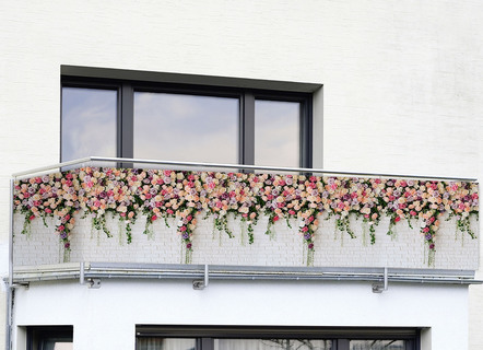 Einseitig bedruckter Balkon-Sichtschutz inkl. Befestigungsmaterial