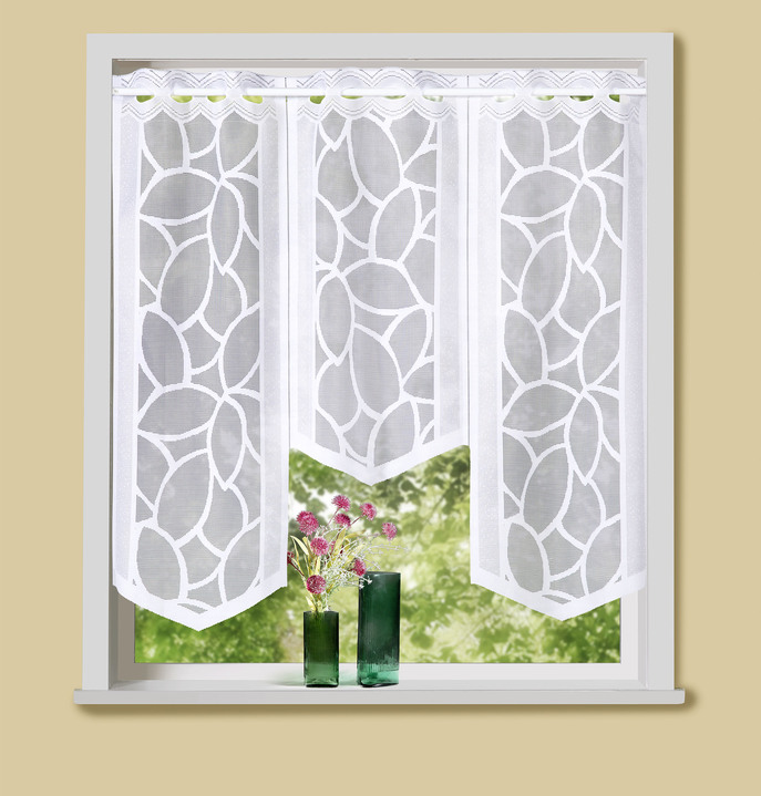 Fensterbehang mit | Gardinen Hachenburg - Stangendurchzug, Brigitte 3-teilig
