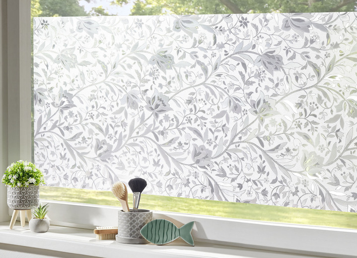 Sichtschutz und Sonnenschutz - Selbstklebende Fenster-Sichtschutzfolie Fleur, in Farbe WEISS